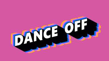 DANCE OFF Text in Graffiti Style with Color-Changing Background video