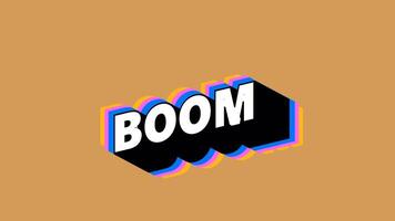 BOOM Text in Graffiti Style with Color-Changing Background video