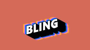 BLING Text in Graffiti Style with Color-Changing Background video