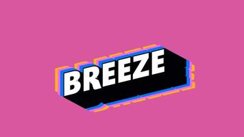 BREEZE Text in Graffiti Style with Color-Changing Background video