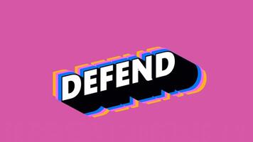 DEFEND Text in Graffiti Style with Color-Changing Background video