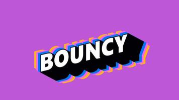 BOUNCY Text in Graffiti Style with Color-Changing Background video