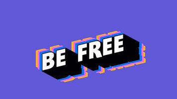 BE FREE Text in Graffiti Style with Color-Changing Background video