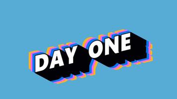 DAY ONE Text in Graffiti Style with Color-Changing Background video