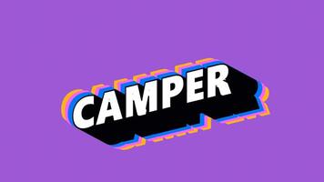 CAMPER Text in Graffiti Style with Color-Changing Background video