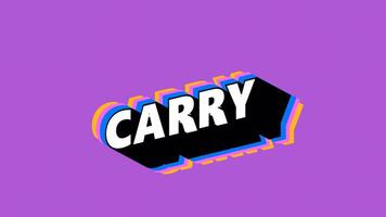 CARRY Text in Graffiti Style with Color-Changing Background video