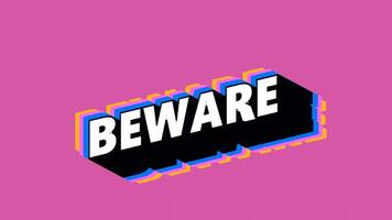 pas op tekst in graffiti stijl met kleur veranderende achtergrond video