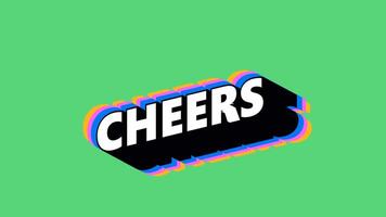 CHEERS Text in Graffiti Style with Color-Changing Background video