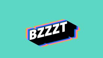 BZZZT Text in Graffiti Style with Color-Changing Background video