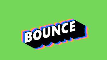 BOUNCE Text in Graffiti Style with Color-Changing Background video