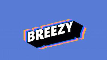 BREEZY Text in Graffiti Style with Color-Changing Background video