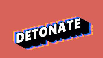 DETONATE Text in Graffiti Style with Color-Changing Background video