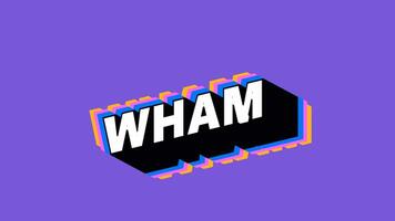 WHAM Text in Graffiti Style with Color-Changing Background video