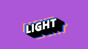 LIGHT Text in Graffiti Style with Color-Changing Background video
