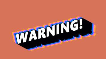 WARNING Text in Graffiti Style with Color-Changing Background video