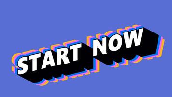 START NOW Text in Graffiti Style with Color-Changing Background video