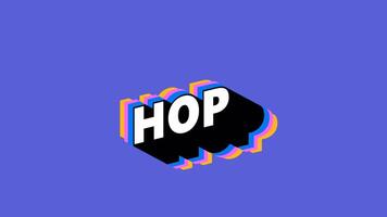 HOP Text in Graffiti Style with Color-Changing Background video