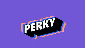 PERKY Text in Graffiti Style with Color-Changing Background video