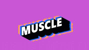 MUSCLE Text in Graffiti Style with Color-Changing Background video