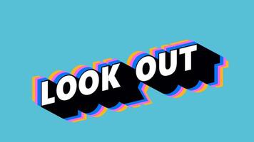 LOOK OUT Text in Graffiti Style with Color-Changing Background video