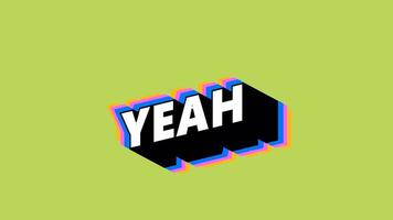 YEAH Text in Graffiti Style with Color-Changing Background video