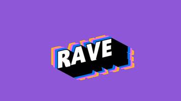 RAVE Text in Graffiti Style with Color-Changing Background video