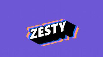 ZESTY Text in Graffiti Style with Color-Changing Background video