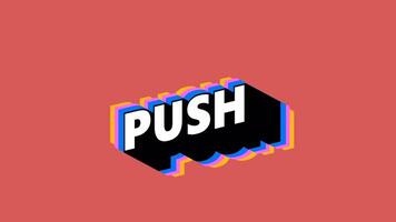 PUSH Text in Graffiti Style with Color-Changing Background video