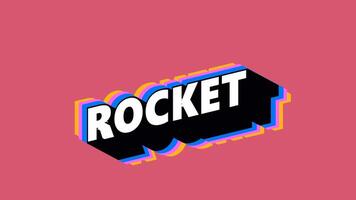 ROCKET Text in Graffiti Style with Color-Changing Background video