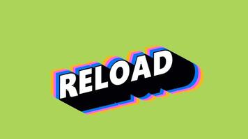 RELOAD Text in Graffiti Style with Color-Changing Background video
