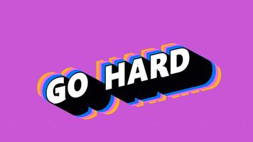 GO HARD Text in Graffiti Style with Color-Changing Background video
