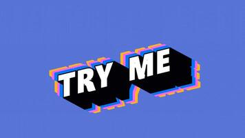 TRY ME Text in Graffiti Style with Color-Changing Background video
