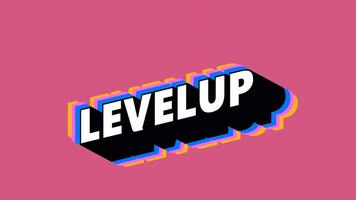 LEVELUP Text in Graffiti Style with Color-Changing Background video