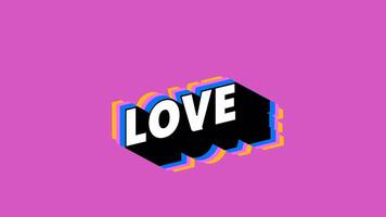 LOVE Text in Graffiti Style with Color-Changing Background video