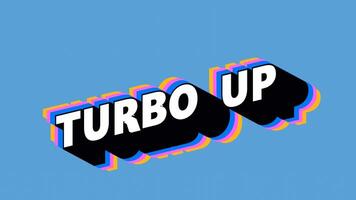 turbo acima texto dentro grafite estilo com mudança de cor fundo video
