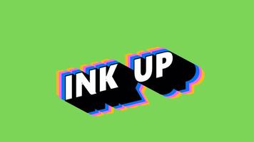 INK UP Text in Graffiti Style with Color-Changing Background video