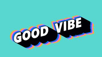 GOOD VIBE Text in Graffiti Style with Color-Changing Background video