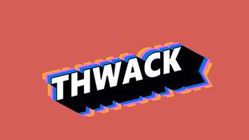 THWACK Text in Graffiti Style with Color-Changing Background video