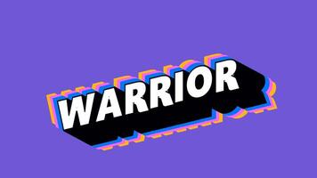 WARRIOR Text in Graffiti Style with Color-Changing Background video