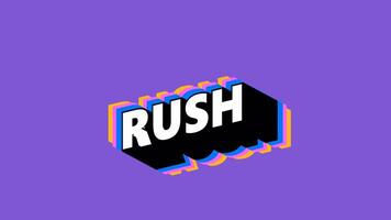 RUSH Text in Graffiti Style with Color-Changing Background video