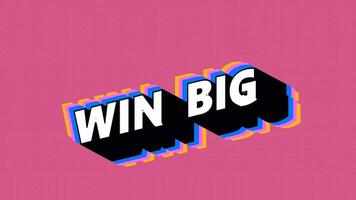 WIN BIG Text in Graffiti Style with Color-Changing Background video