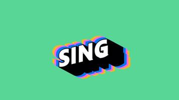 SING Text in Graffiti Style with Color-Changing Background video