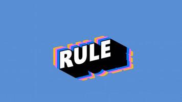 RULE Text in Graffiti Style with Color-Changing Background video