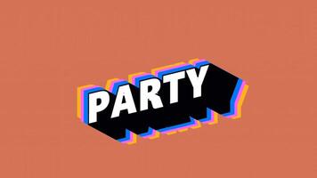 PARTY Text in Graffiti Style with Color-Changing Background video