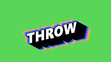 THROW Text in Graffiti Style with Color-Changing Background video