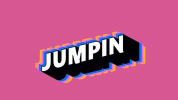 JUMPIN Text in Graffiti Style with Color-Changing Background video