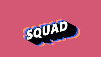 SQUAD Text in Graffiti Style with Color-Changing Background video