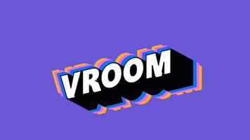 VROOM Text in Graffiti Style with Color-Changing Background video