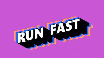 RUN FAST Text in Graffiti Style with Color-Changing Background video