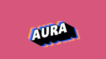 AURA Text in Graffiti Style with Color-Changing Background video